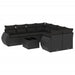 Set mobilier de grădină cu perne, 9 piese, negru, poliratan - WALTI WALTI
