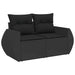 Set mobilier de grădină cu perne, 4 piese, negru, poliratan - WALTI WALTI