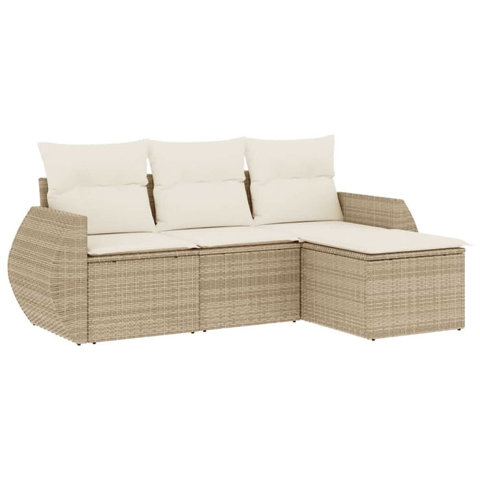 Set canapele de grădină, 4 piese, cu perne, bej, poliratan - WALTI WALTI