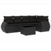 Set mobilier de grădină cu perne, 6 piese, negru, poliratan - WALTI WALTI