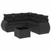 Set mobilier de grădină cu perne, 6 piese, negru, poliratan - WALTI WALTI