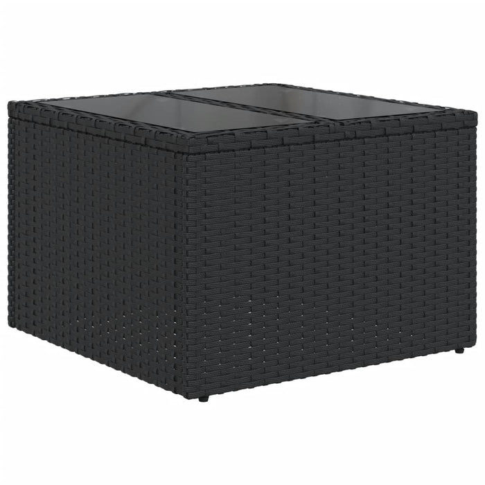 Set mobilier de grădină cu perne, 6 piese, negru, poliratan WALTI