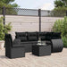 Set mobilier de grădină cu perne, 6 piese, negru, poliratan - WALTI WALTI