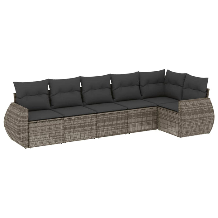Set mobilier grădină cu perne, 6 piese, gri, poliratan - WALTI WALTI