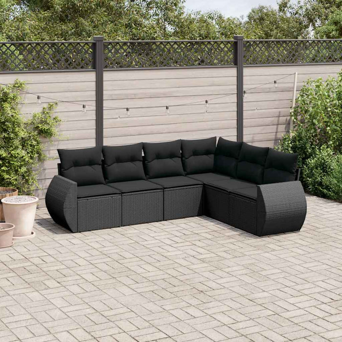 Set mobilier de grădină cu perne, 6 piese, negru, poliratan - WALTI WALTI