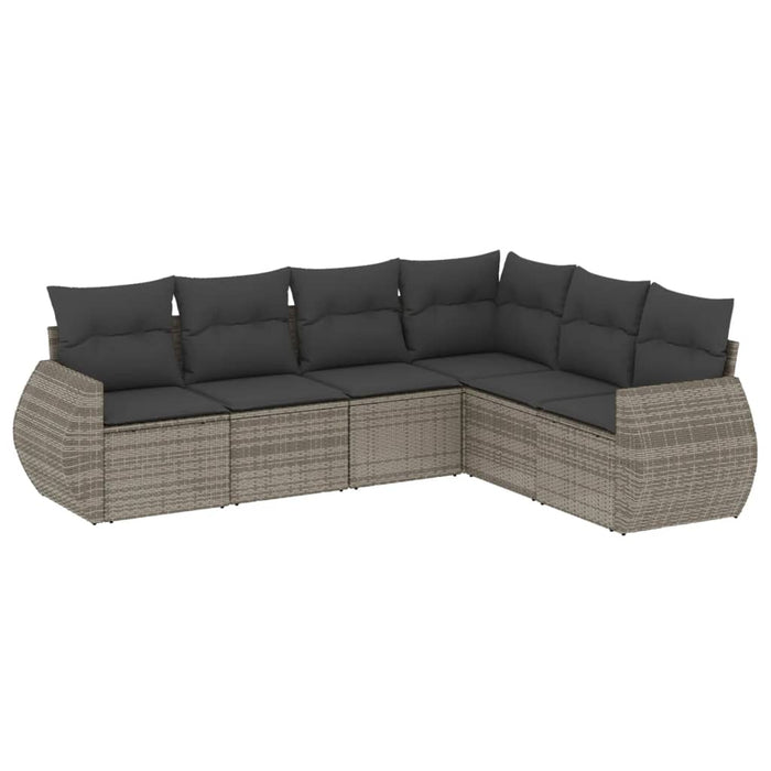 Set mobilier grădină cu perne, 6 piese, gri, poliratan - WALTI WALTI
