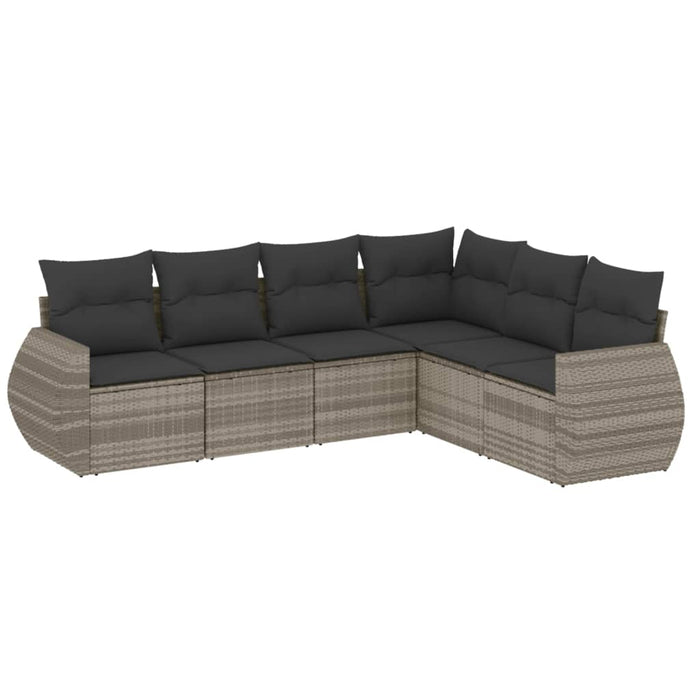 Set canapele de grădină cu perne, 6 piese gri deschis poliratan - WALTI WALTI