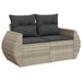 Set canapele de grădină cu perne, 9 piese gri deschis poliratan - WALTI WALTI