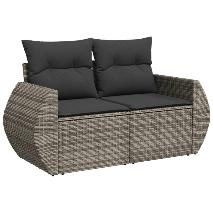 Set canapele de grădină cu perne, 8 piese, gri, poliratan WALTI