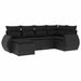 Set mobilier de grădină cu perne, 6 piese, negru, poliratan - WALTI WALTI