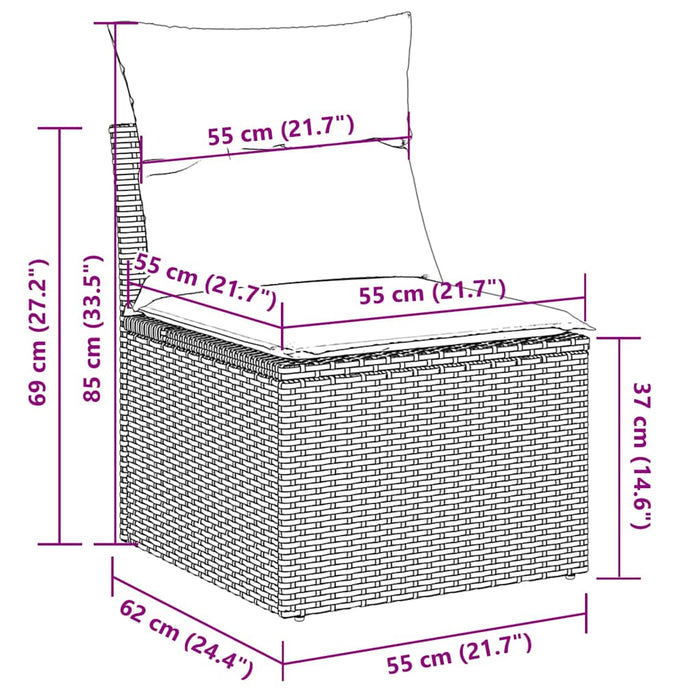 Set canapele de grădină cu perne, 6 piese gri deschis poliratan - WALTI WALTI