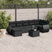 Set mobilier de grădină cu perne, 8 piese, negru, poliratan - WALTI WALTI
