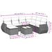 Set mobilier de grădină cu perne, 8 piese, negru, poliratan - WALTI WALTI