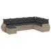 Set mobilier de grădină cu perne, 8 piese gri deschis poliratan - WALTI WALTI