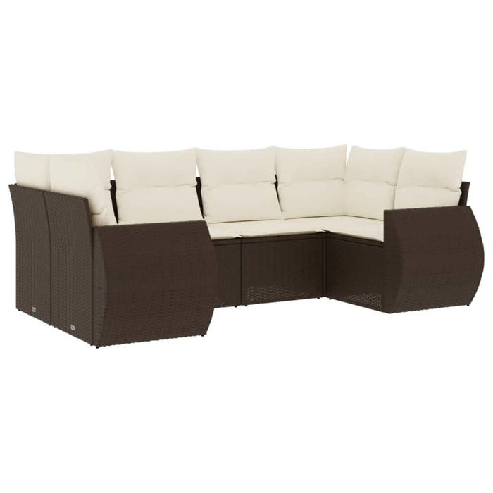 Set canapele de grădină cu perne, 6 piese, maro, poliratan - WALTI WALTI