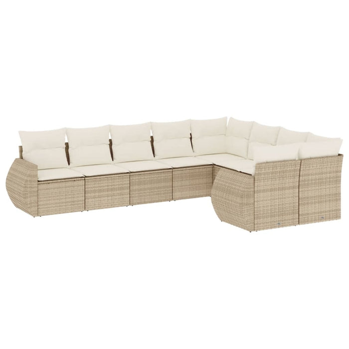 Set canapele de grădină, 9 piese, cu perne, bej, poliratan - WALTI WALTI
