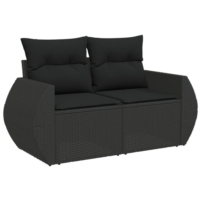 Set canapele de grădină cu perne, 10 piese, negru, poliratan - WALTI WALTI