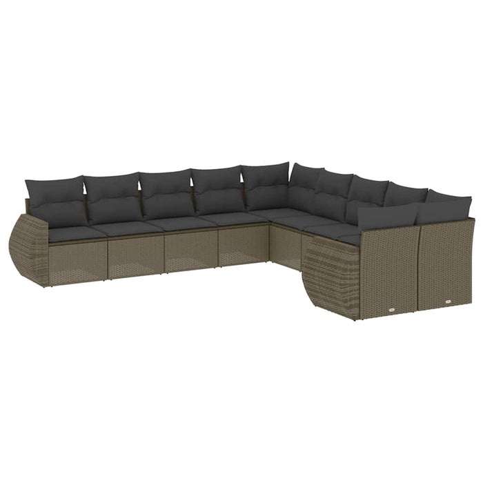 Set canapele de grădină cu perne 10 piese gri deschis poliratan - WALTI WALTI