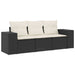 Set mobilier de grădină cu perne, 3 piese, negru, poliratan - WALTI WALTI