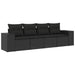 Set mobilier de grădină cu perne, 4 piese, negru, poliratan - WALTI WALTI