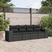 Set mobilier de grădină cu perne, 4 piese, negru, poliratan - WALTI WALTI