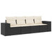 Set mobilier de grădină cu perne, 4 piese, negru, poliratan - WALTI WALTI