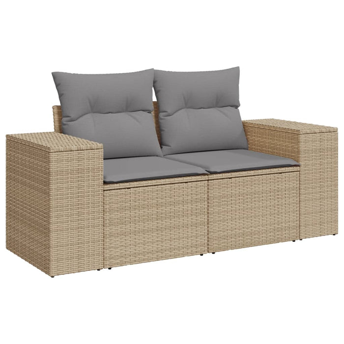 Set canapele de grădină, 4 piese, cu perne, bej, poliratan WALTI
