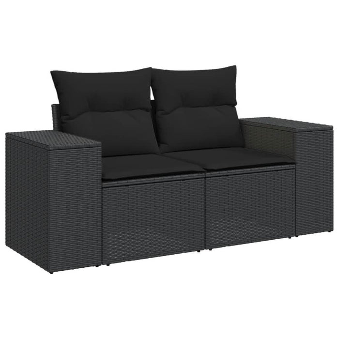 Set canapele de grădină cu perne, 7 piese, negru, poliratan - WALTI WALTI