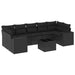 Set mobilier de grădină cu perne, 8 piese, negru, poliratan - WALTI WALTI