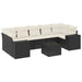 Set mobilier de grădină cu perne, 8 piese, negru, poliratan - WALTI WALTI