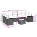 Set mobilier de grădină cu perne, 8 piese, negru, poliratan - WALTI WALTI