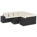 Set mobilier de grădină cu perne, 9 piese, negru, poliratan - WALTI WALTI
