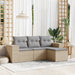 Set canapele de grădină, 4 piese, cu perne, bej, poliratan - WALTI WALTI