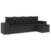 Set mobilier de grădină cu perne, 5 piese, negru, poliratan - WALTI WALTI