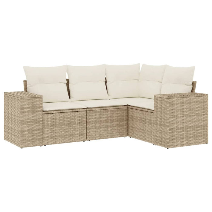 Set canapele de grădină, 4 piese, cu perne, bej, poliratan - WALTI WALTI