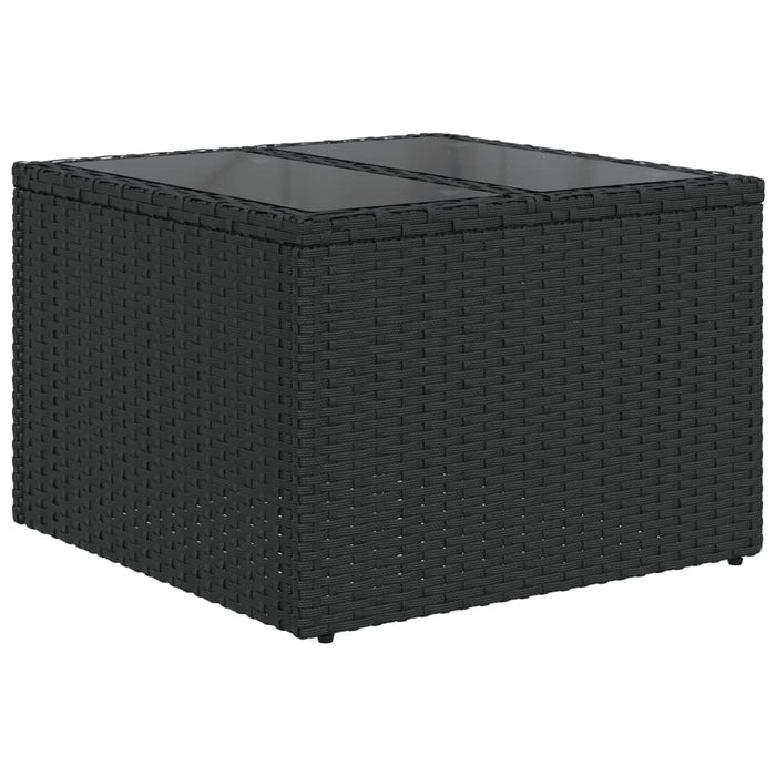 Set mobilier de grădină cu perne, 5 piese, negru, poliratan WALTI