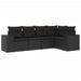 Set mobilier de grădină cu perne, 5 piese, negru, poliratan - WALTI WALTI
