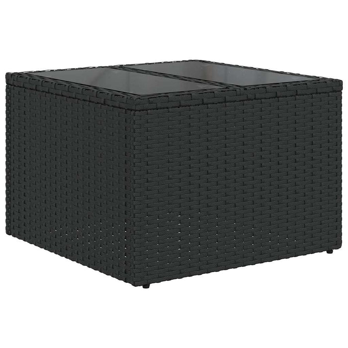 Set mobilier de grădină cu perne, 6 piese, negru, poliratan WALTI