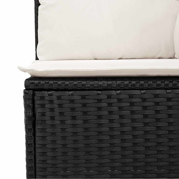 Set mobilier de grădină cu perne, 6 piese, negru, poliratan WALTI