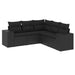 Set mobilier de grădină cu perne, 5 piese, negru, poliratan - WALTI WALTI