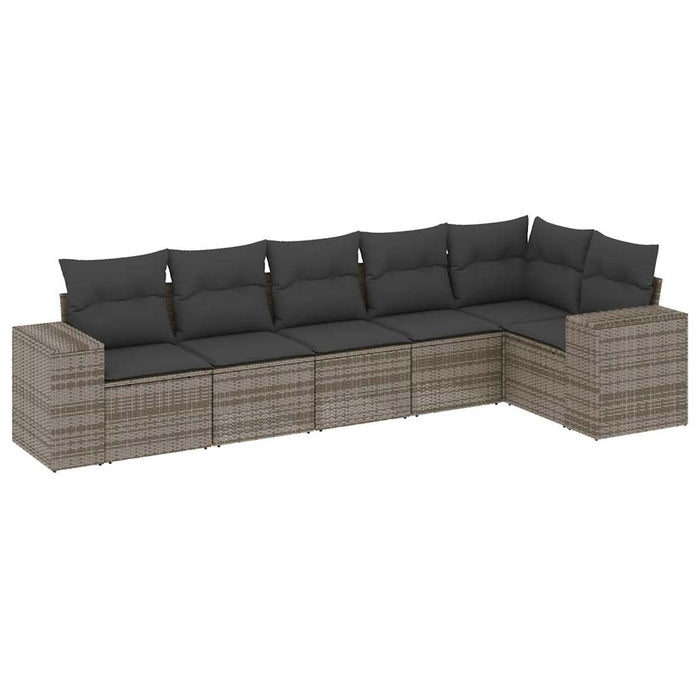 Set mobilier grădină cu perne, 6 piese, gri, poliratan - WALTI WALTI