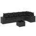 Set canapele de grădină cu perne, 7 piese, negru, poliratan - WALTI WALTI