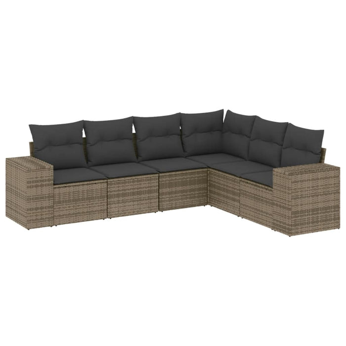 Set mobilier grădină cu perne, 6 piese, gri, poliratan - WALTI WALTI