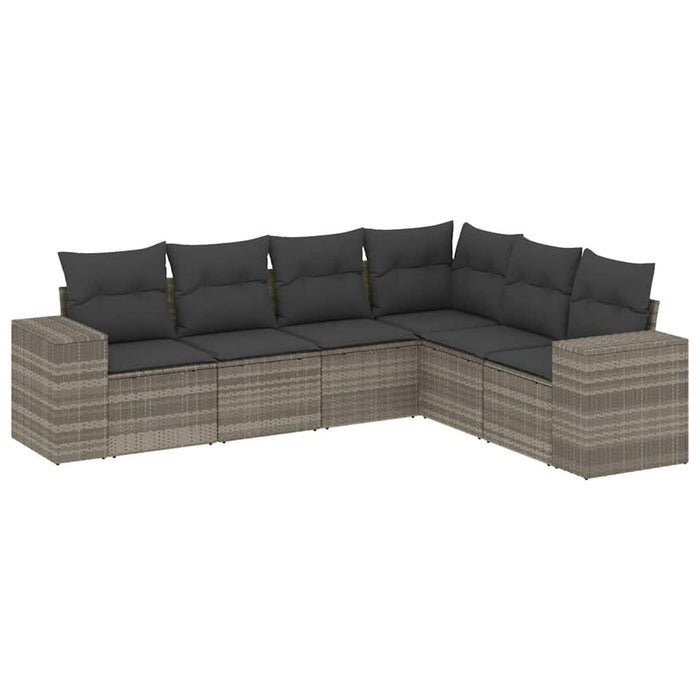 Set canapele de grădină cu perne, 6 piese gri deschis poliratan - WALTI WALTI