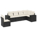 Set mobilier de grădină cu perne, 6 piese, negru, poliratan - WALTI WALTI