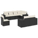 Set mobilier de grădină cu perne, 8 piese, negru, poliratan - WALTI WALTI