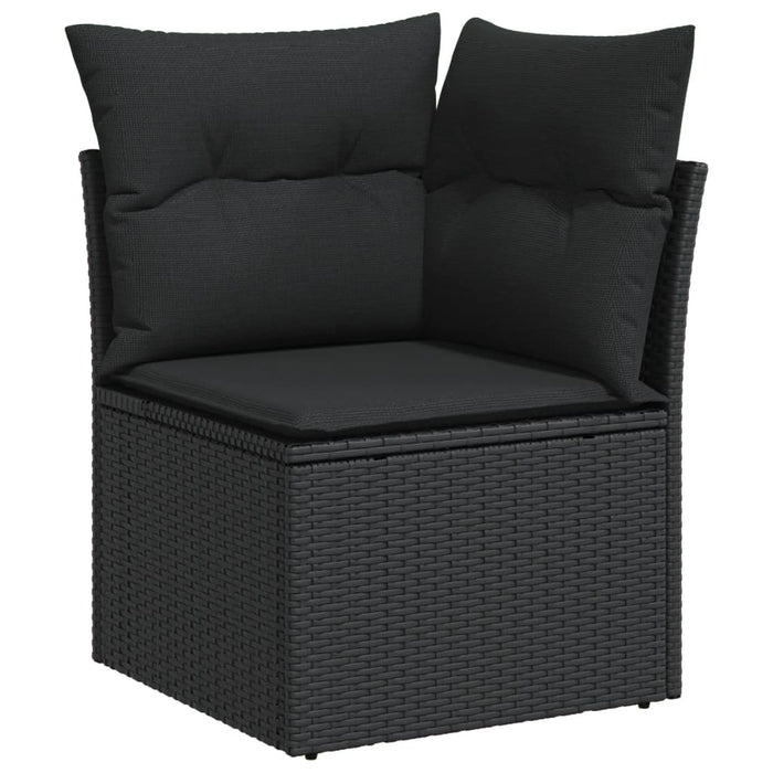 Set mobilier de grădină cu perne, 9 piese, negru, poliratan - WALTI WALTI