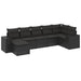 Set canapele de grădină cu perne, 7 piese, negru, poliratan - WALTI WALTI
