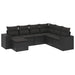 Set canapele de grădină cu perne, 7 piese, negru, poliratan - WALTI WALTI