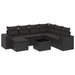 Set mobilier de grădină cu perne, 8 piese, negru, poliratan - WALTI WALTI